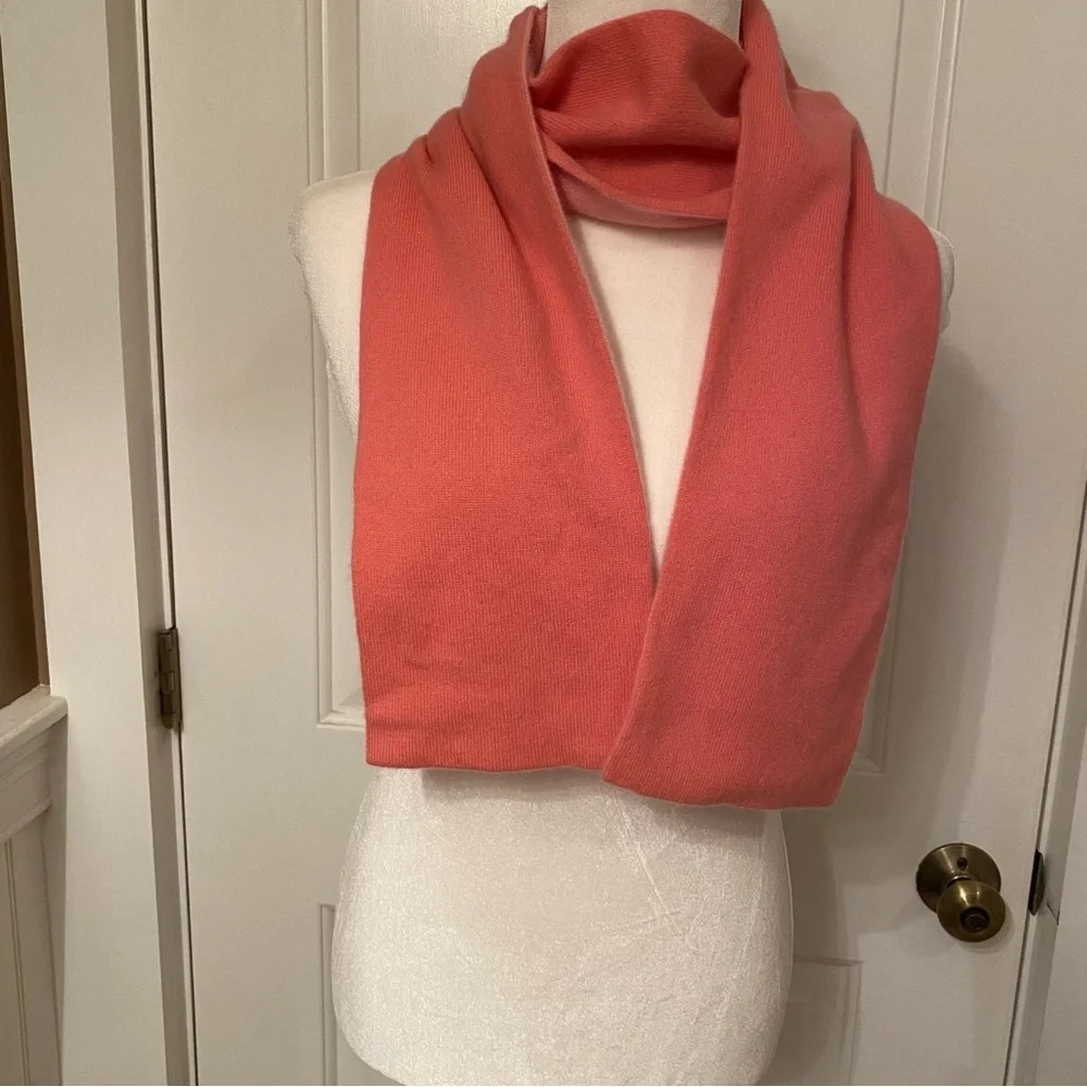 TALBOTS SCARF PINK DOUBLE SIDED CASHMERE LONG RECTANGLE ACCESSORY 2 COLOR